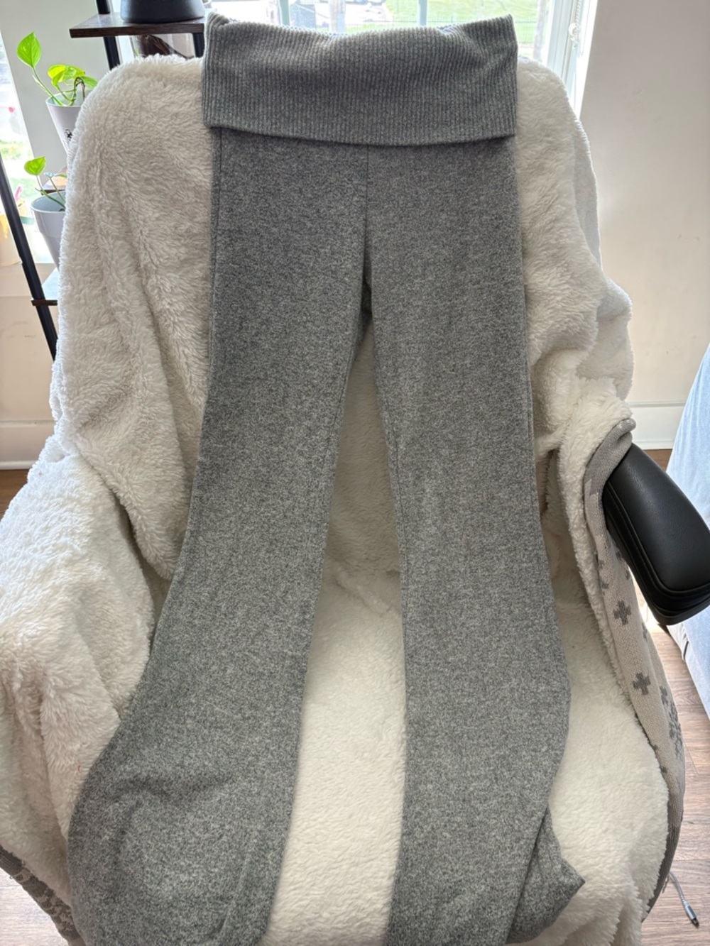 Bershka Heather Gray Ribbed Knit Top